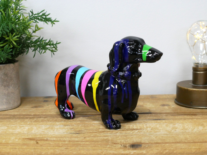 Small Black Dog with Stripes