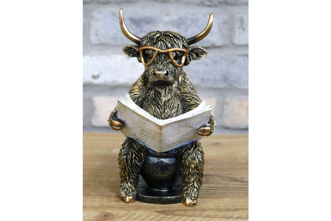 Highland Cow on Loo - Bronze Colour