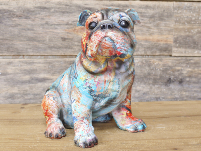 Sitting Colourful Bulldog