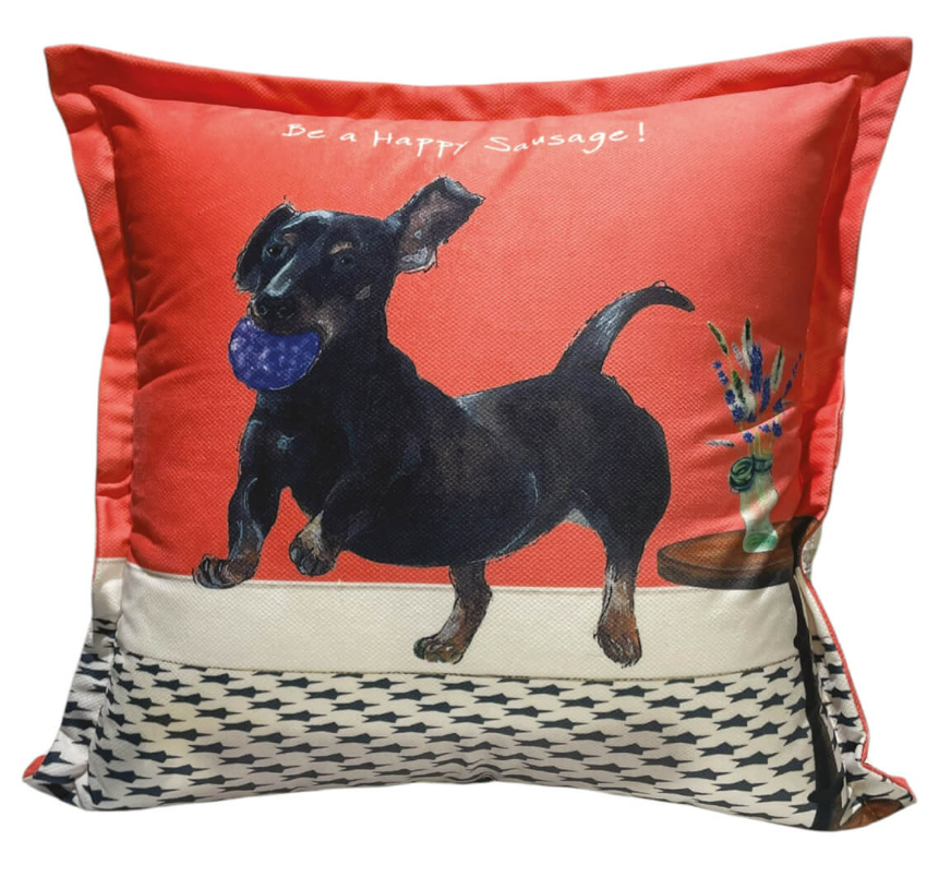 Be a happy sausage Cushion