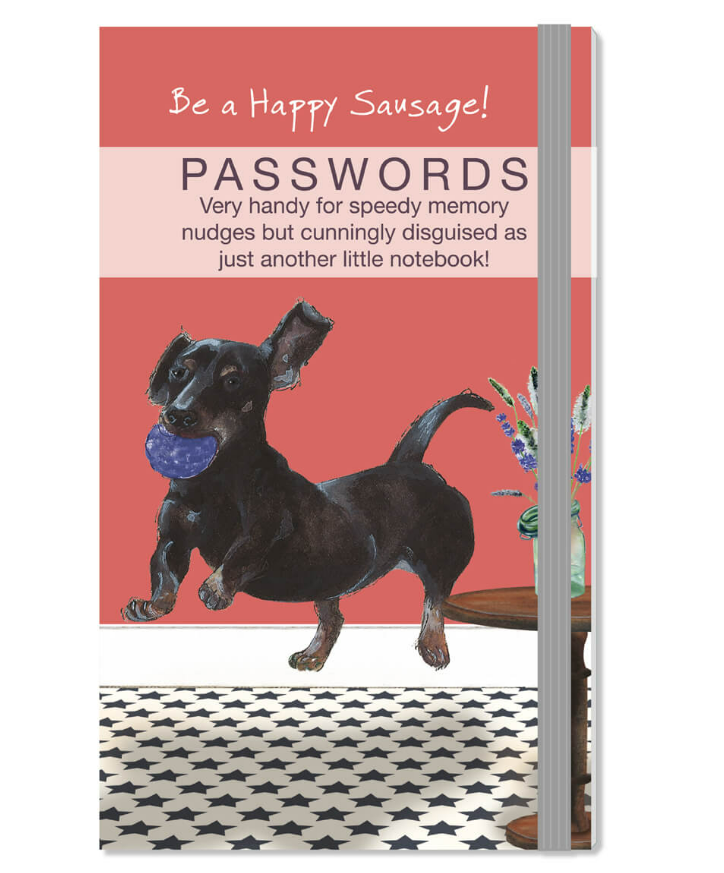 Be a happy sausage password notebook