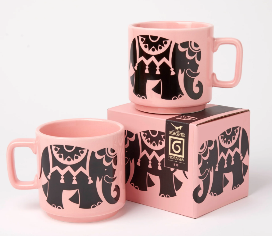 Hornsea Potteries x Magpie Pink Elephant Mug