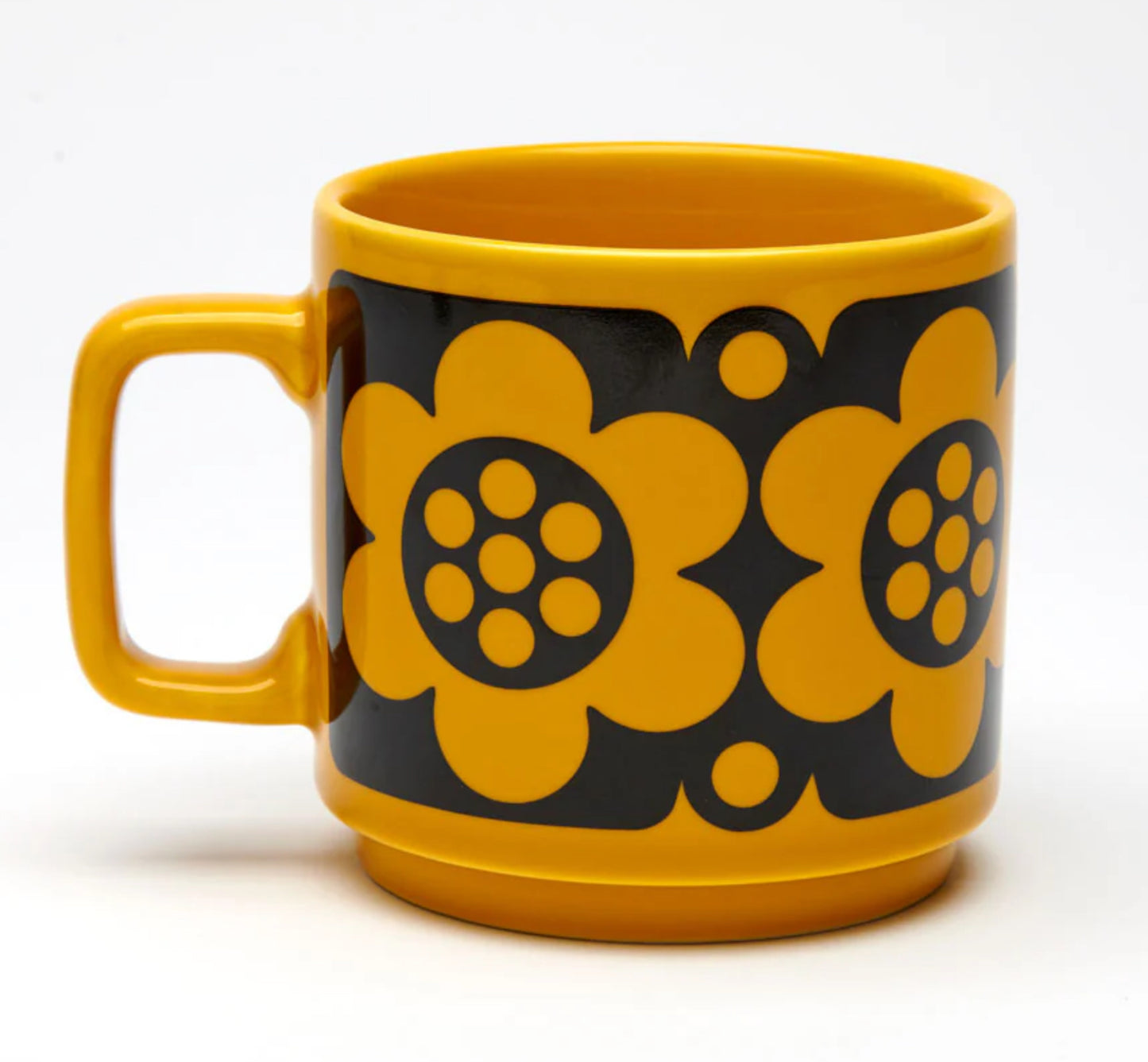 Hornsea Pottery x Magpie Yellow Geo Flower Mug