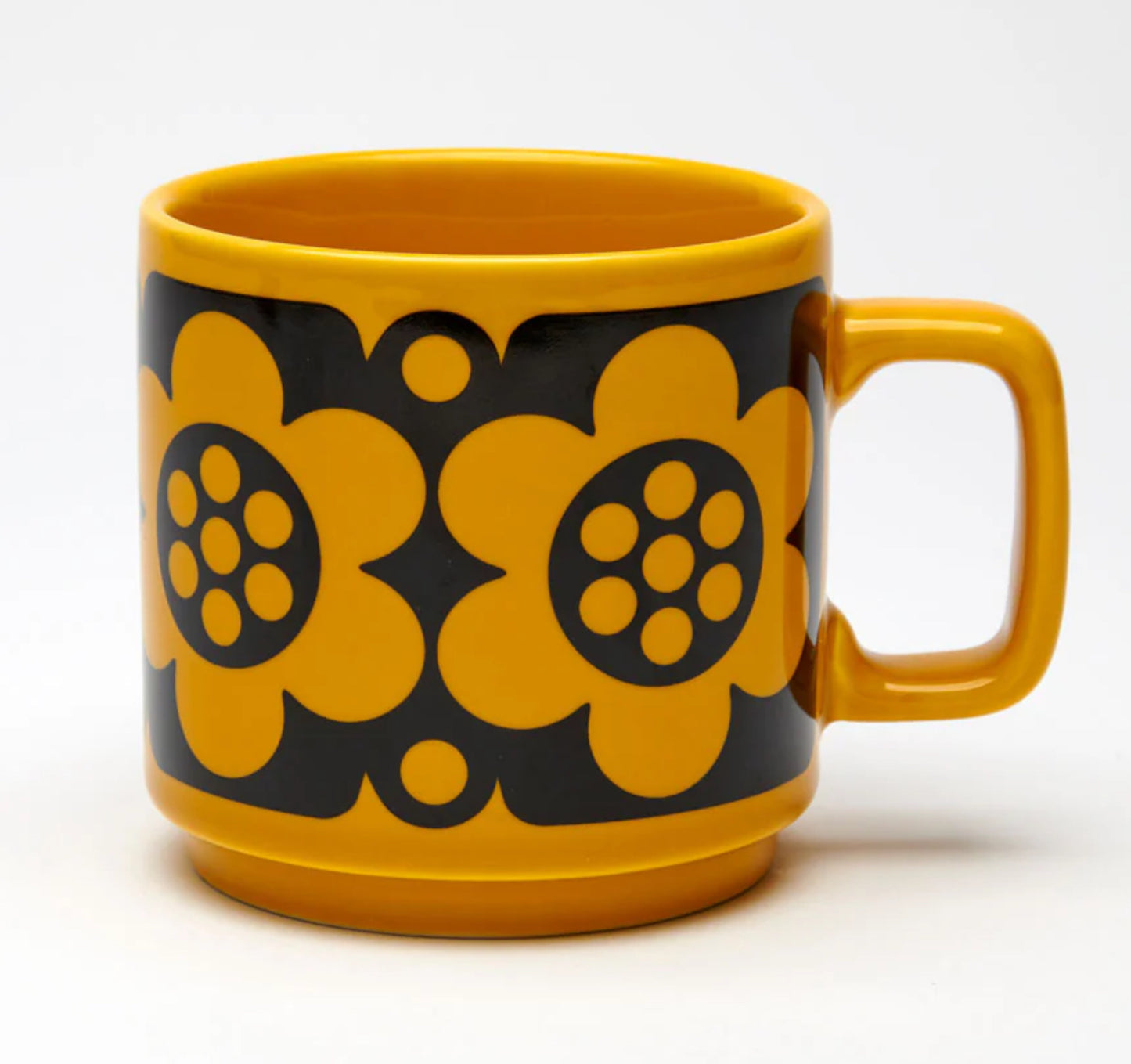 Hornsea Pottery x Magpie Yellow Geo Flower Mug