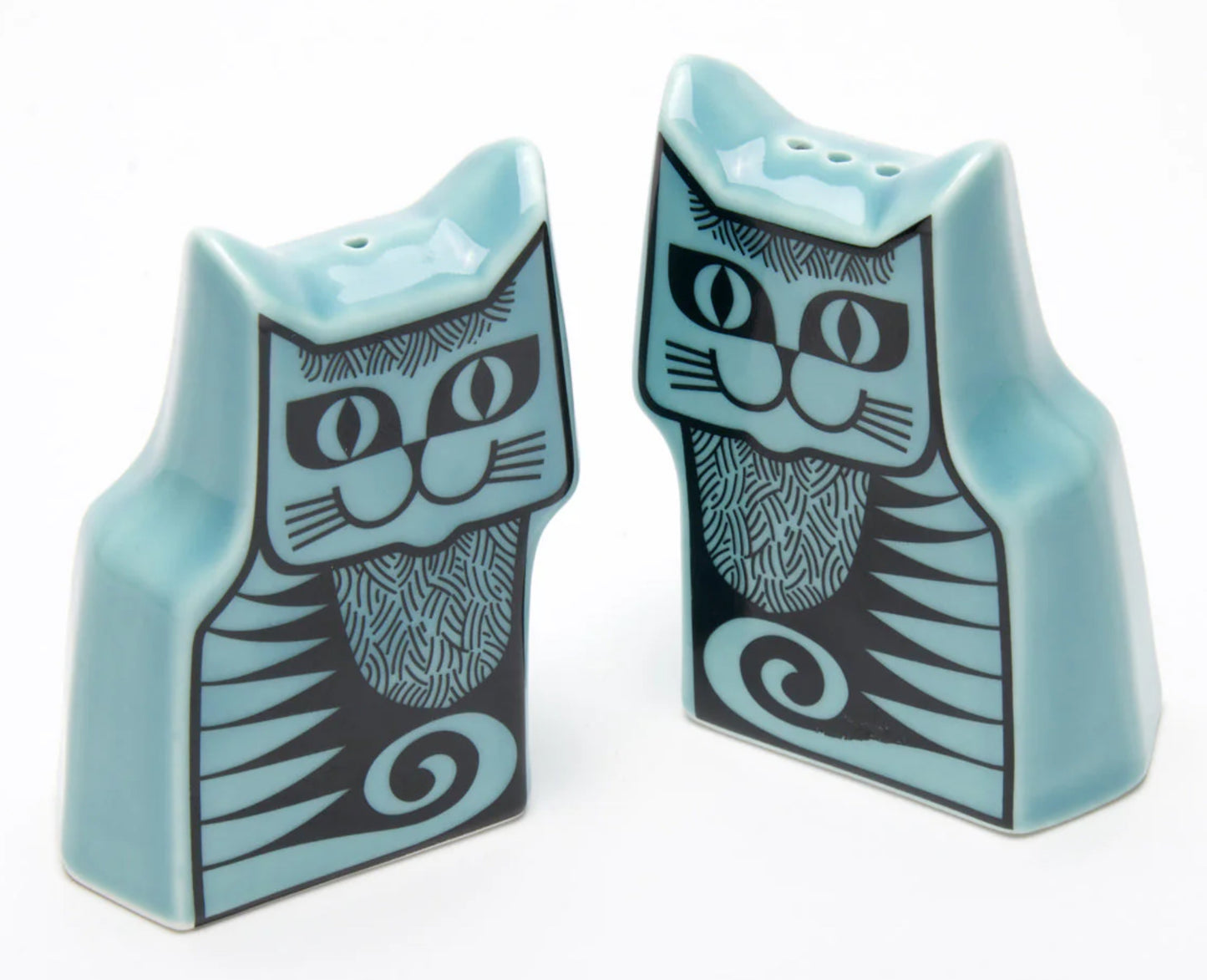 Hornsea Pottery x Magpie Cat Teal Cruet Set
