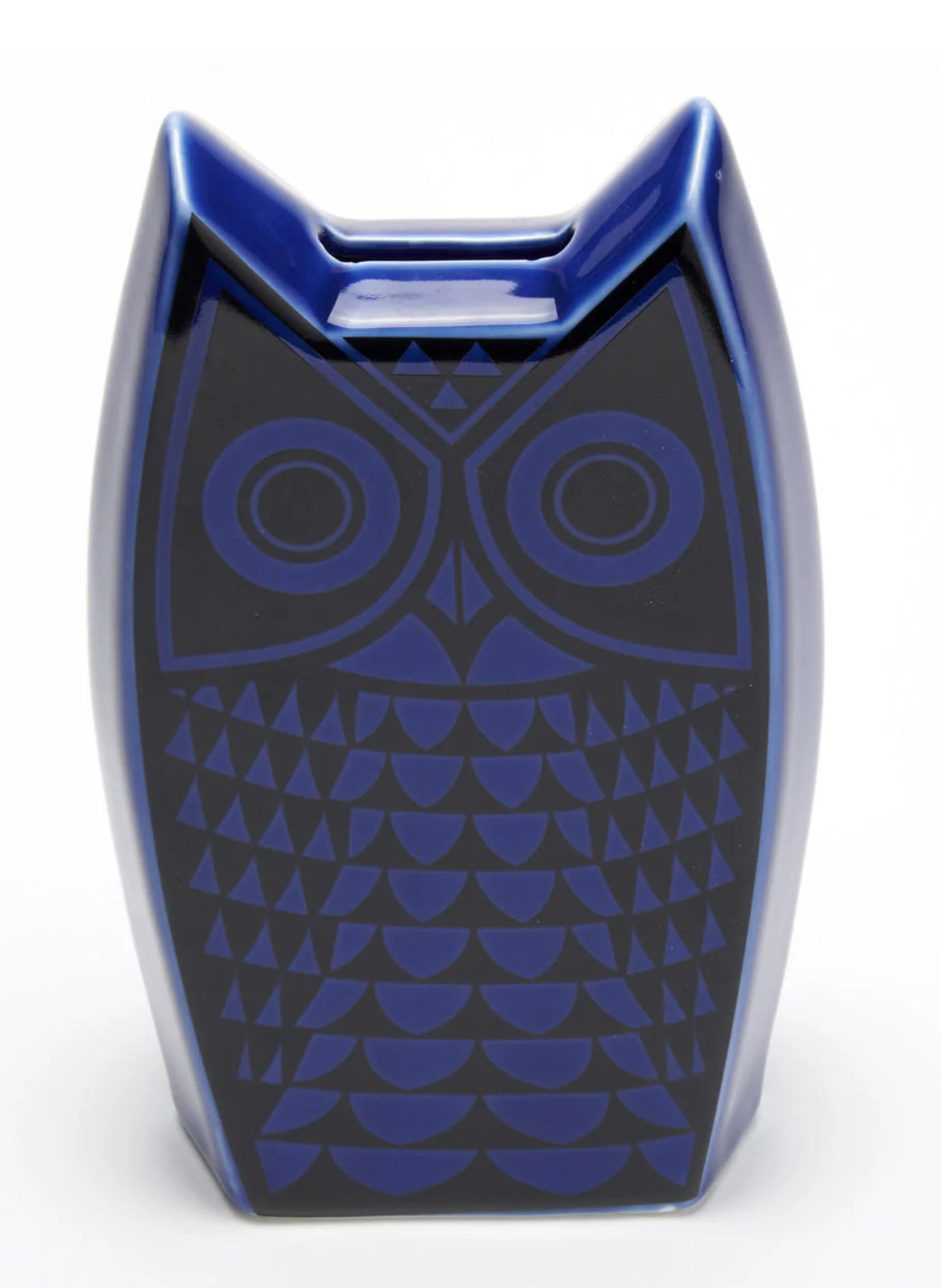 Hornsea Pottery x Magpie Owl Blue Money Box