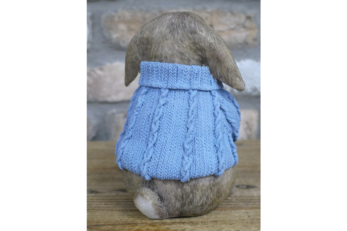 Small Rabbit with Blue Sweater