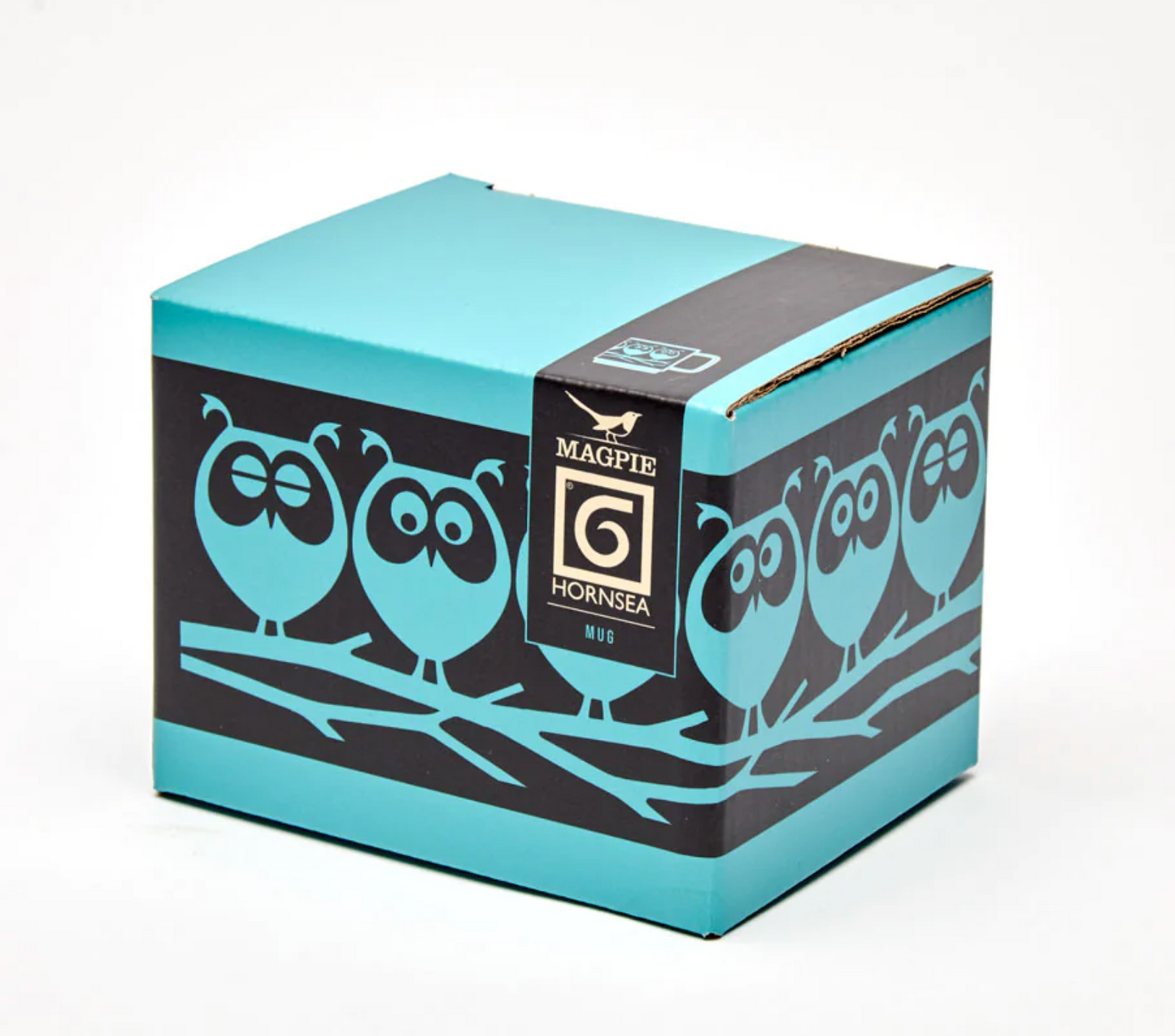 Hornsea Pottery x Magpie Teal Owls on Branch Mug