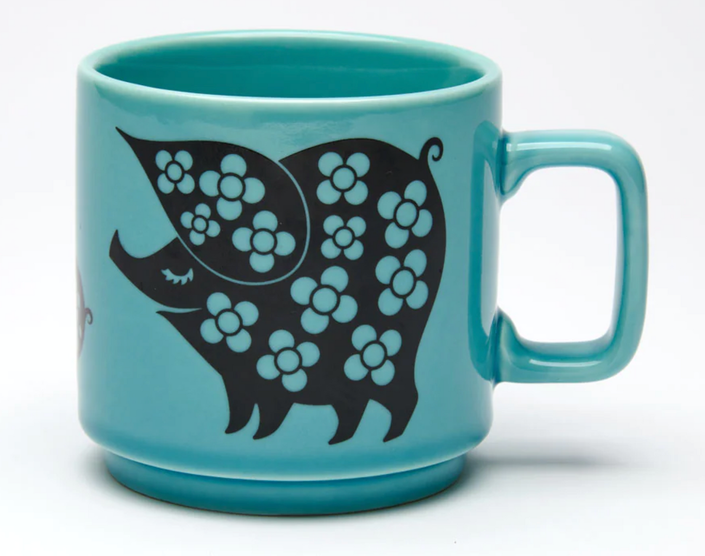 Hornsea Pottery x Magpie Teal Piggies Mug