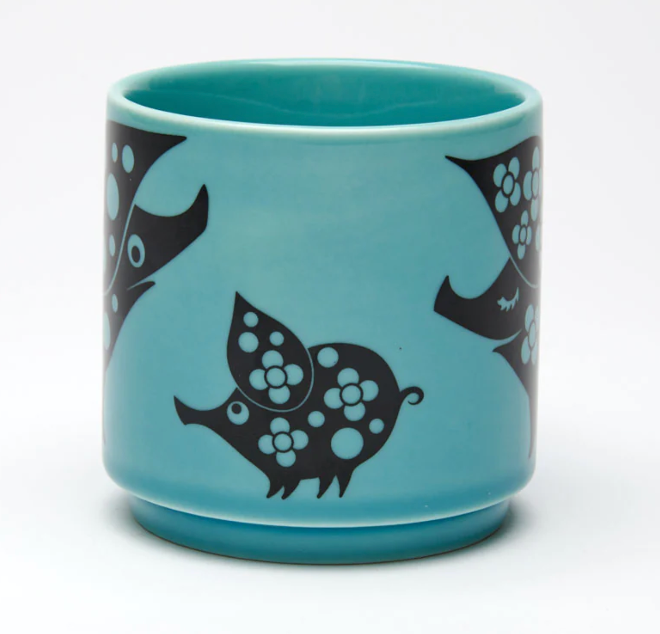 Hornsea Pottery x Magpie Teal Piggies Mug