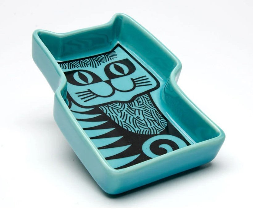 Hornsea Pottery x Magpie Cat Teak Trinket Dish