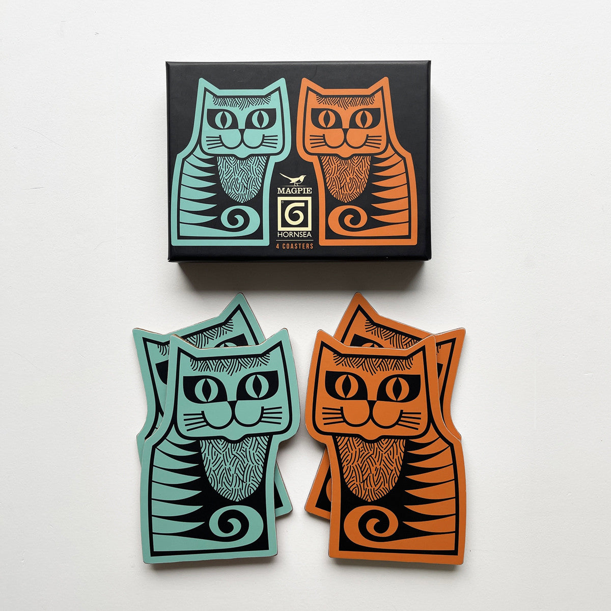 Hornsea Pottery x Magpie Cat Coasters