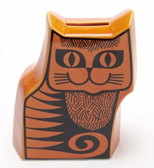 Hornsea Pottery x Magpie Cat Orange Money Box