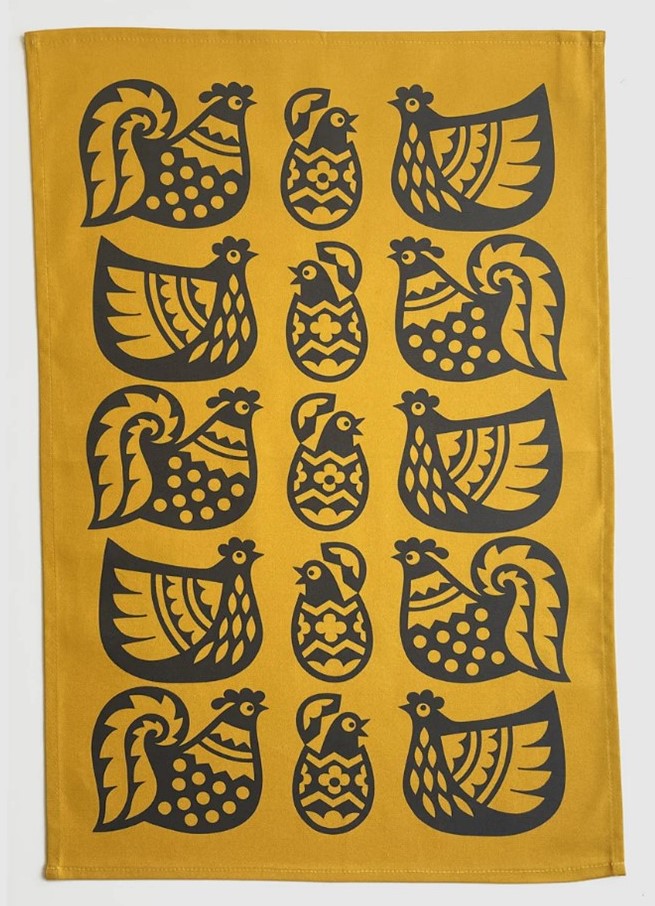 Hornsea Pottery x Magpie Yellow Chicken Tea Towel