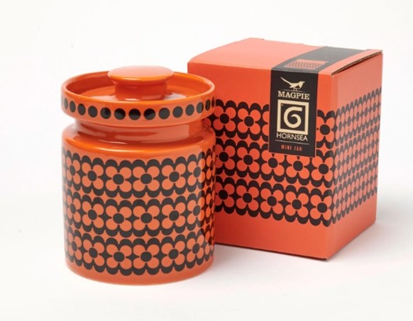 Hornsea Pottery x Magpie Orange Flower Mini storage jar