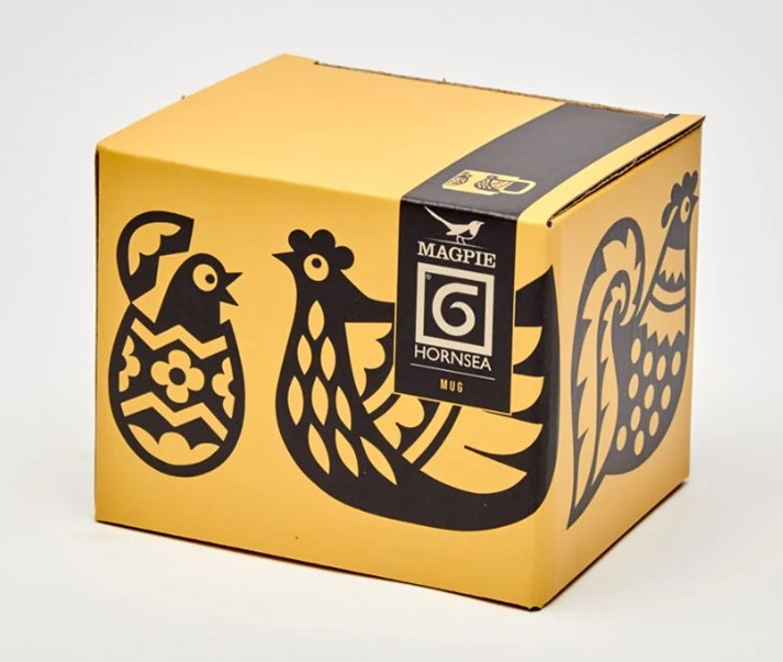 Hornsea Pottery x Magpie Yellow Chicken Family Mug