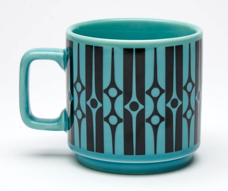 Hornsea Pottery x Magpie Teal Geo Mug