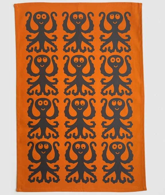Hornsea Pottery x Magpie Orange Octopus Tea Towel