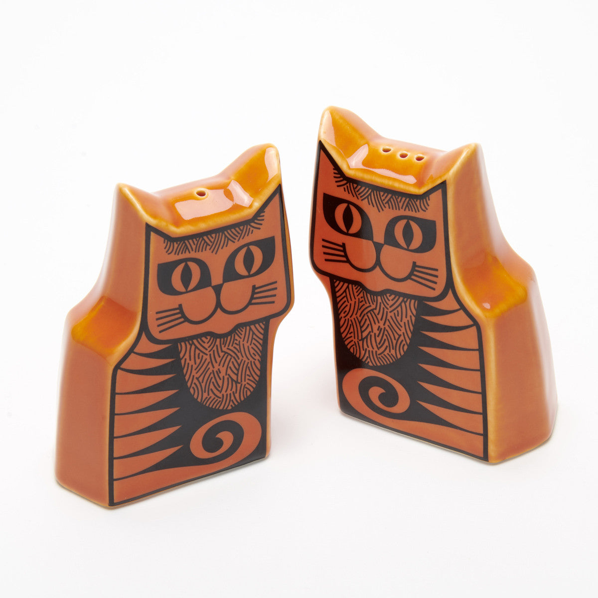 Hornsea Pottery x Magpie Cat Orange Cruet Set