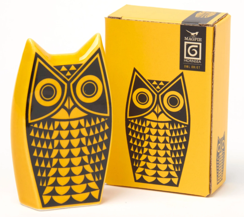 Hornsea Pottery x Magpie Owl Yellow Mini Objet - Ornament
