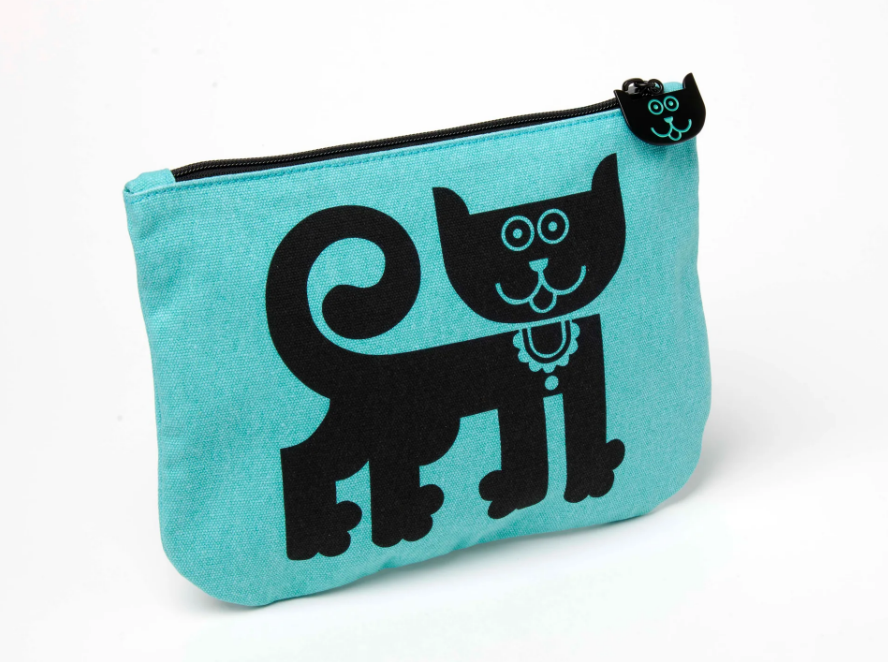 Hornsea Pottery x Magpie Teal Cat & Pirhana Pouch
