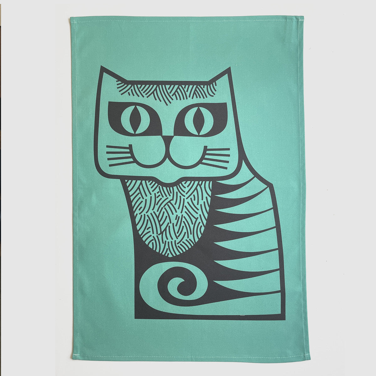 Hornsea Pottery x Magpie Teal Cat Tea Towel