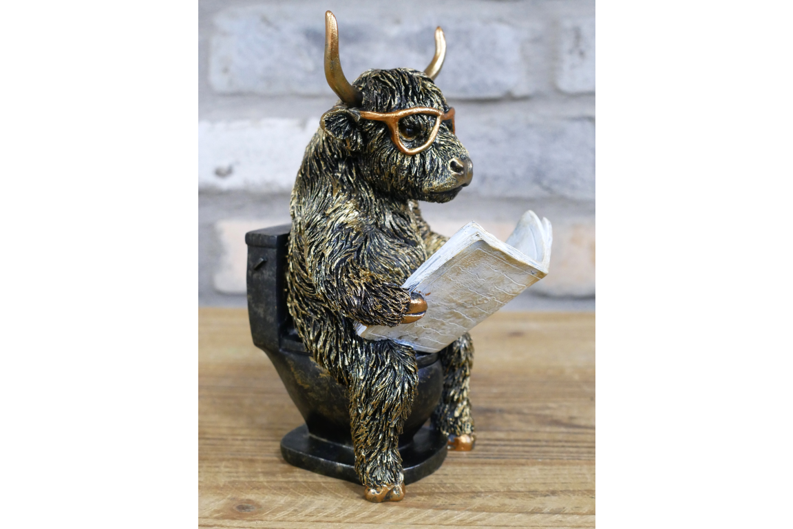 Highland Cow on Loo - Bronze Colour
