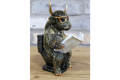 Highland Cow on Loo - Bronze Colour