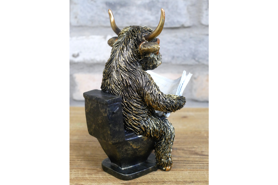 Highland Cow on Loo - Bronze Colour