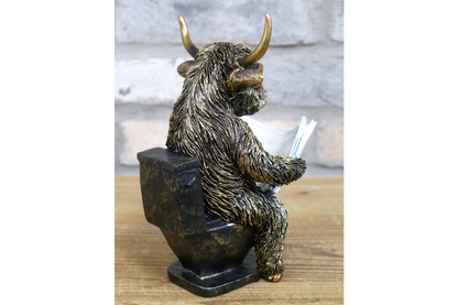 Highland Cow on Loo - Bronze Colour
