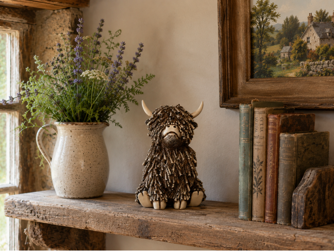 Medium Sitting Highland Cow