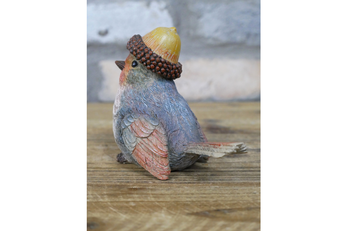 Robin with Acorn Hat