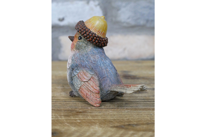 Robin with Acorn Hat