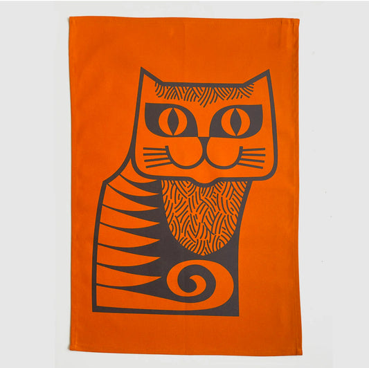 Hornsea Pottery x Magpie Orange Cat Tea Towel