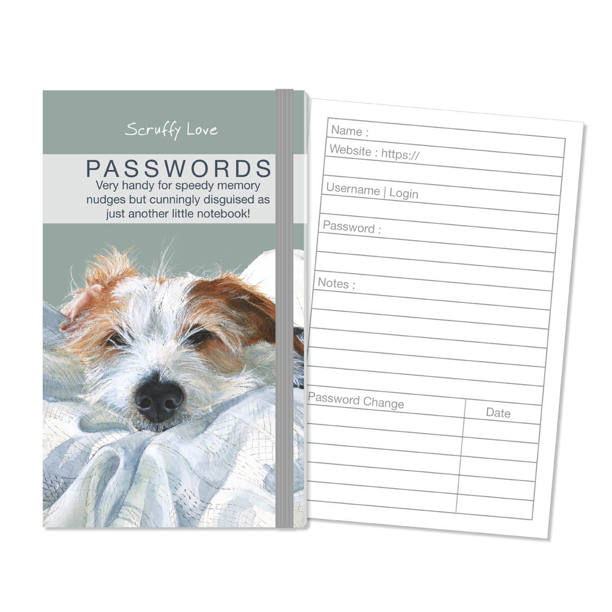 Scruffy Love password notebook