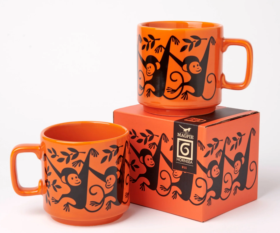 Hornsea Potteries x Magpie Monkey Orange Mug