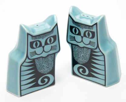 Hornsea Pottery x Magpie Cat Teal Cruet Set