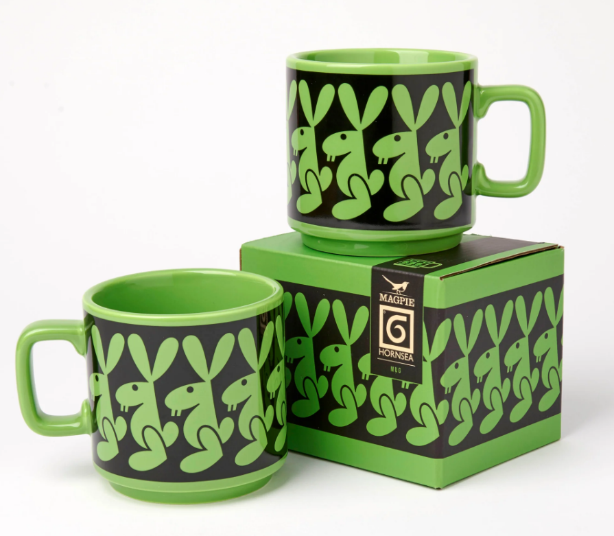 Hornsea Potteries x Magpie Rabbit Green Mug