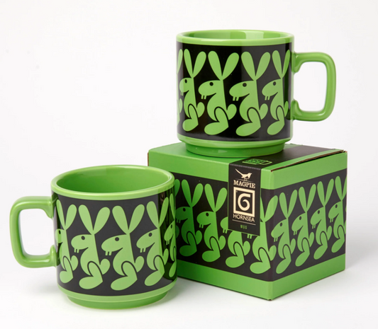 Hornsea Potteries x Magpie Rabbit Green Mug