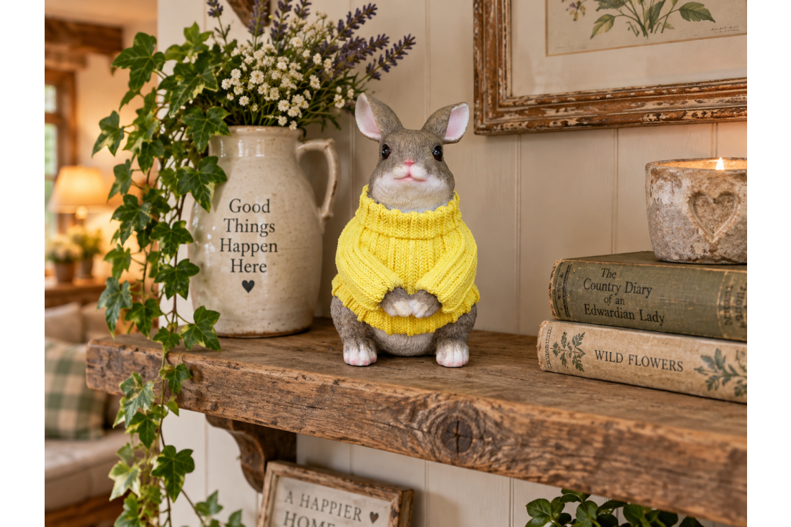 Small Rabbit with Yellow Sweater