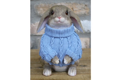 Small Rabbit with Blue Sweater