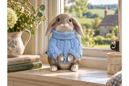 Small Rabbit with Blue Sweater