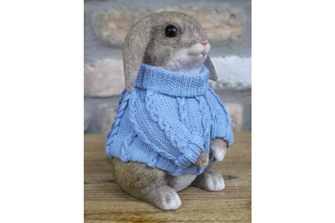 Small Rabbit with Blue Sweater