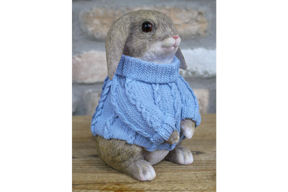 Small Rabbit with Blue Sweater