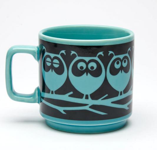 Hornsea Pottery x Magpie Teal Owls on Branch Mug
