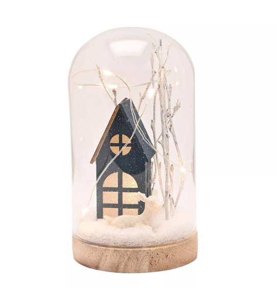 Blue Cloche LED Decoration