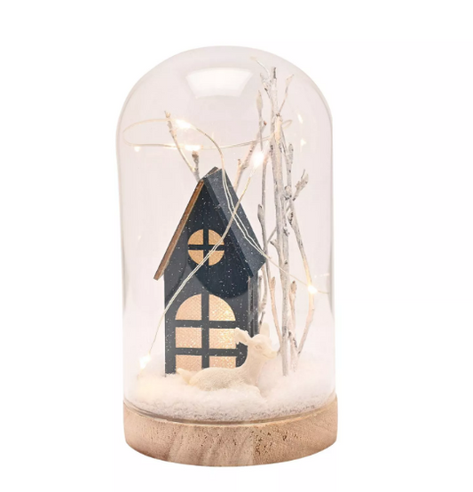 Blue Cloche LED Decoration