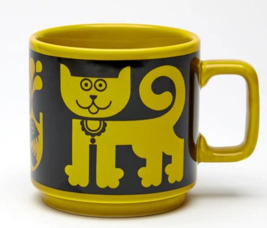 Hornsea Potteries x Magpie Cat & Piranha Chartreuse Mug