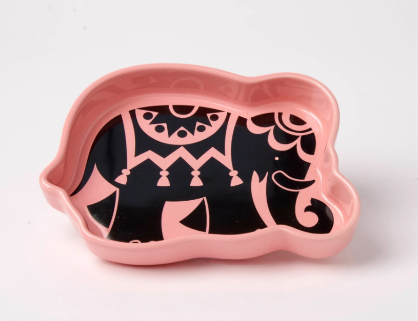 Hornsea Pottery x Magpie Pink Elephant trinket tray