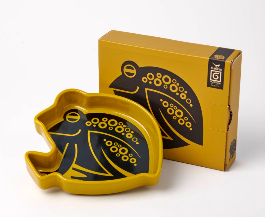 Hornsea Pottery x Magpie Chartreuse Frog trinket dish